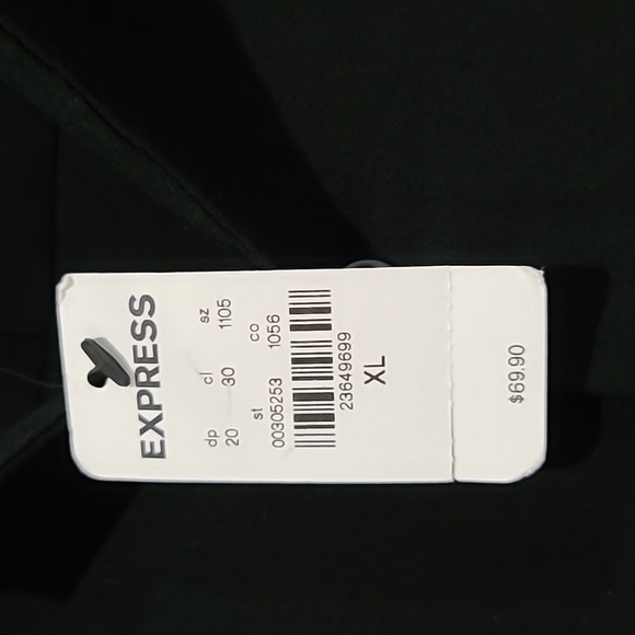 NWT Mens Blk  L/S 2 Pkt Rayon Slim Btn Down Shirt Size: XL - Picture 2 of 6